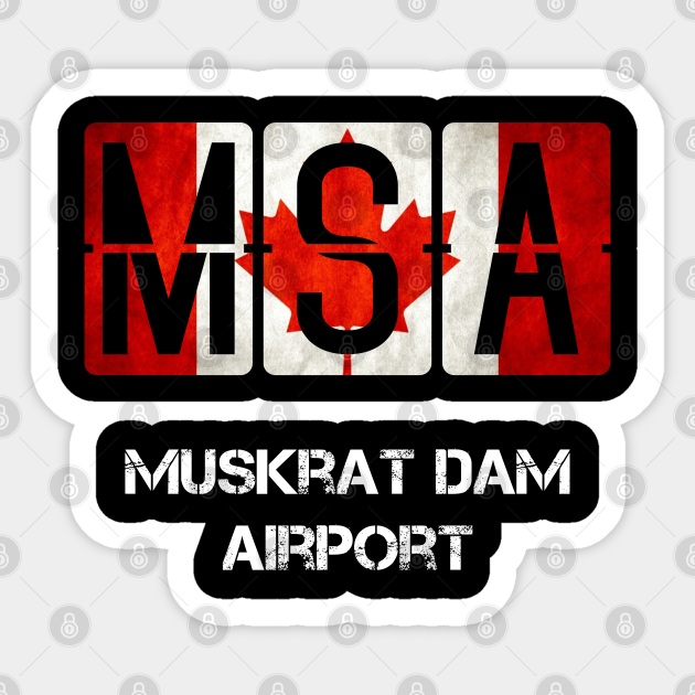 MSA Muskrat Dam Airport code Airport Merch Sticker TeePublic